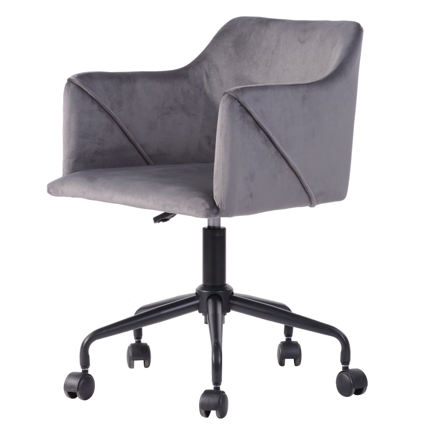 Velvet Upholstered Swivel Ergonomic Home Office Chair Armrest Jamal