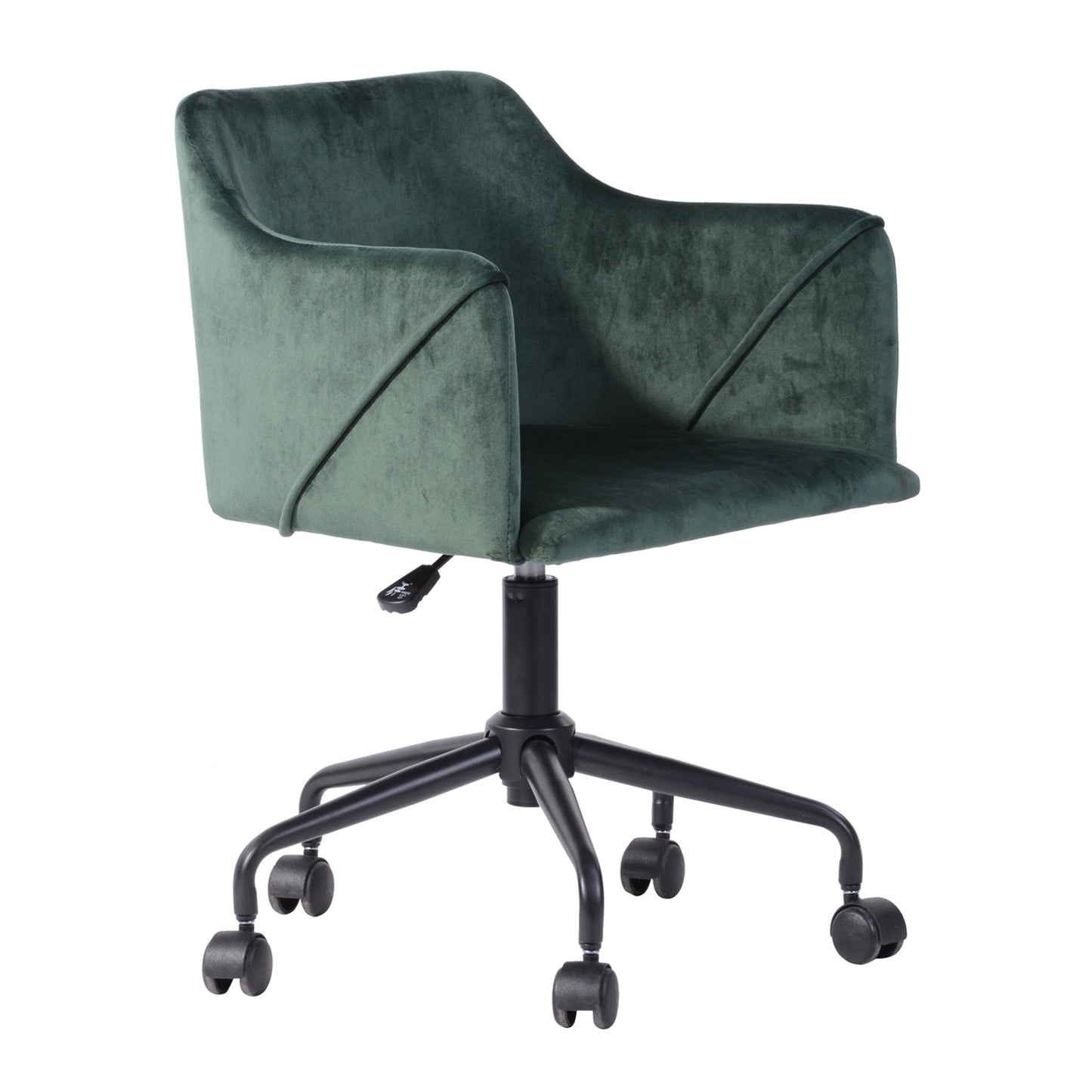 Velvet Upholstered Swivel Ergonomic Home Office Chair Armrest Jamal