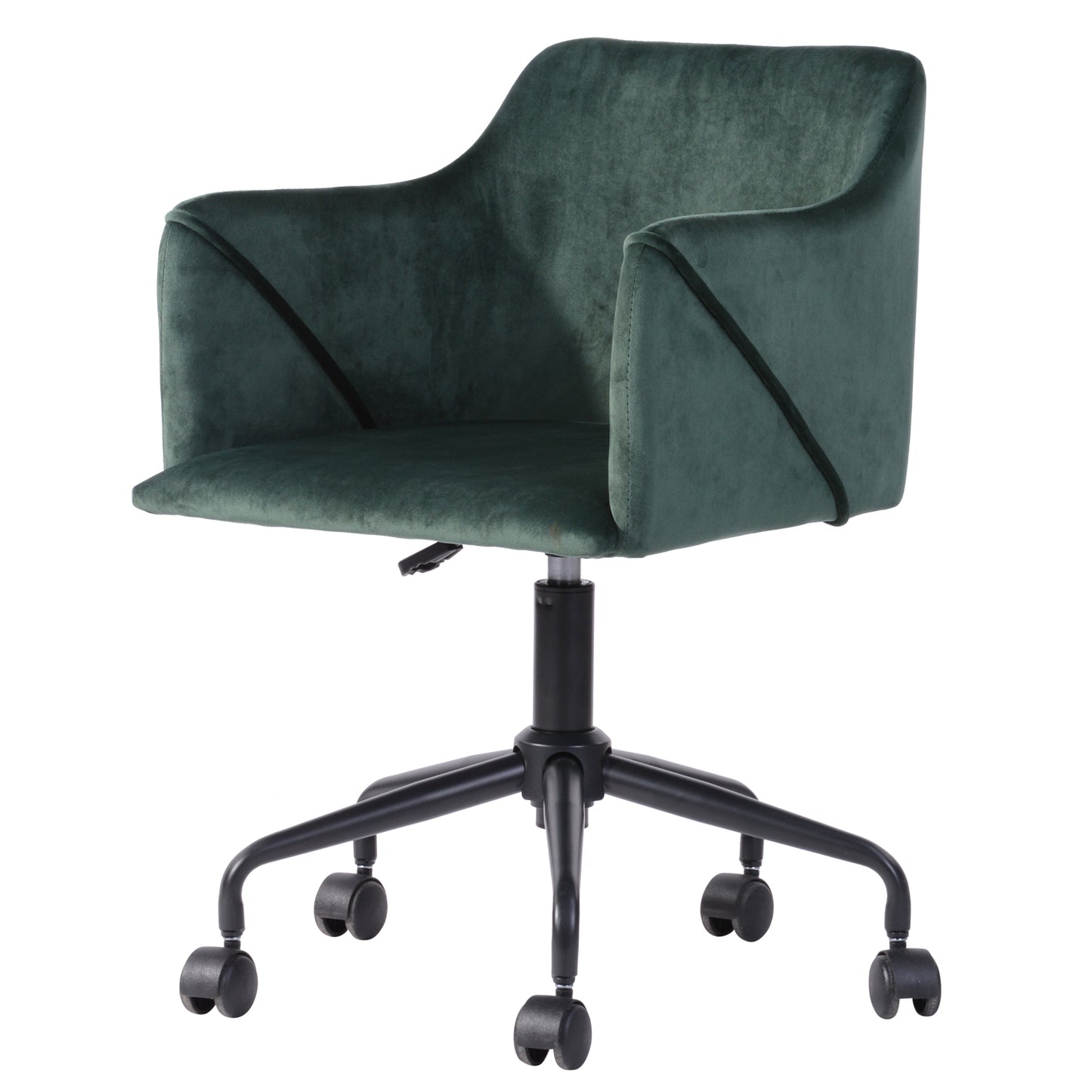 Velvet Upholstered Swivel Ergonomic Home Office Chair Armrest Jamal