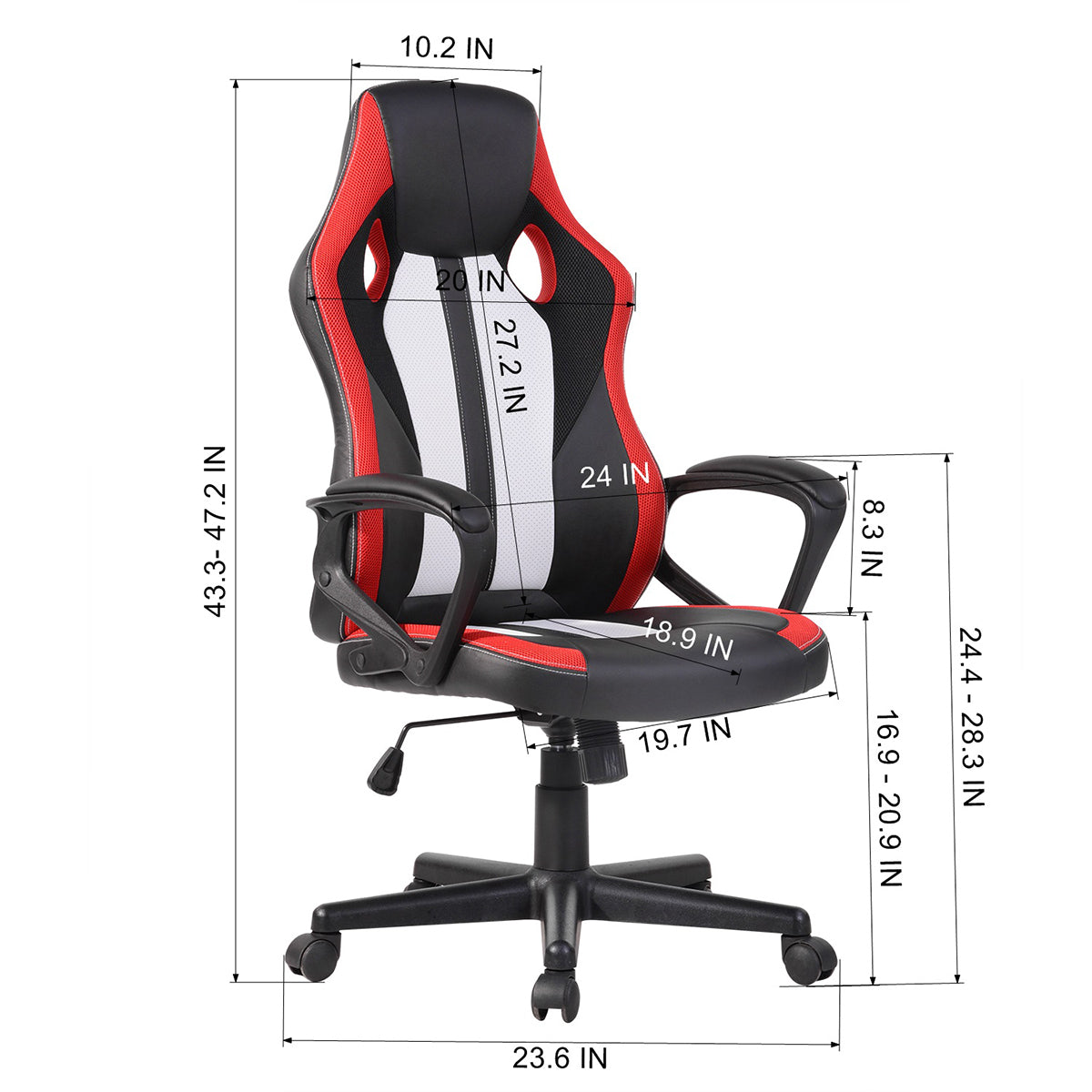 Gaming Chair Racing Office Chair Seat Height Adjustment Jaxson