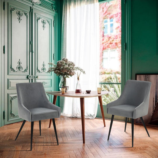 Dining Chairs Velvet Upholstered Metal Legs Jensen