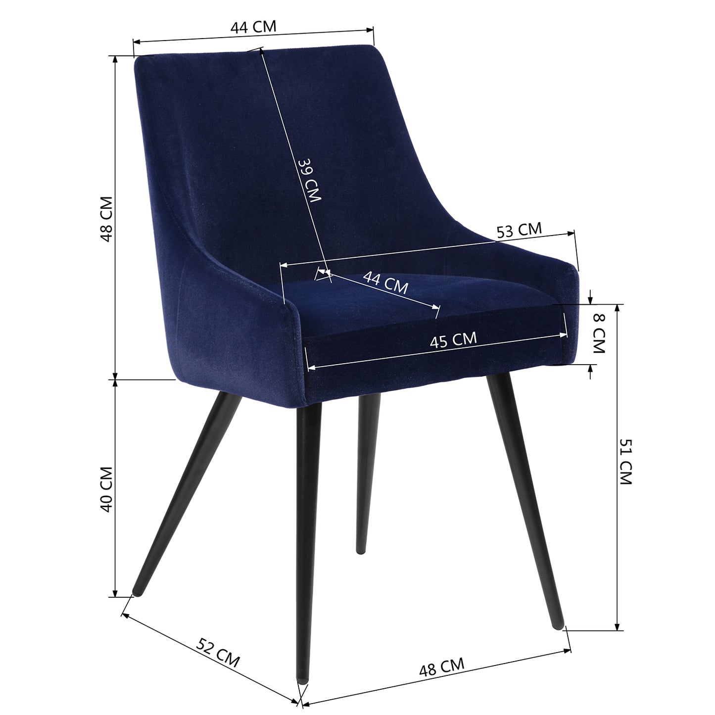 Dining Chairs Velvet Upholstered Metal Legs Jensen