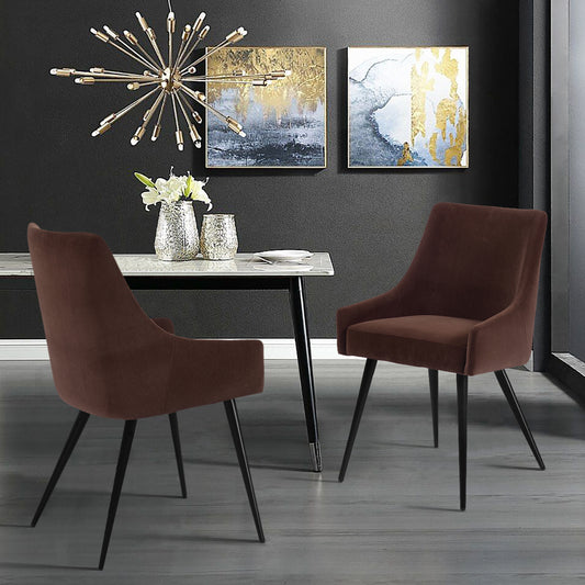 Dining Chairs Velvet Upholstered Metal Legs Jensen