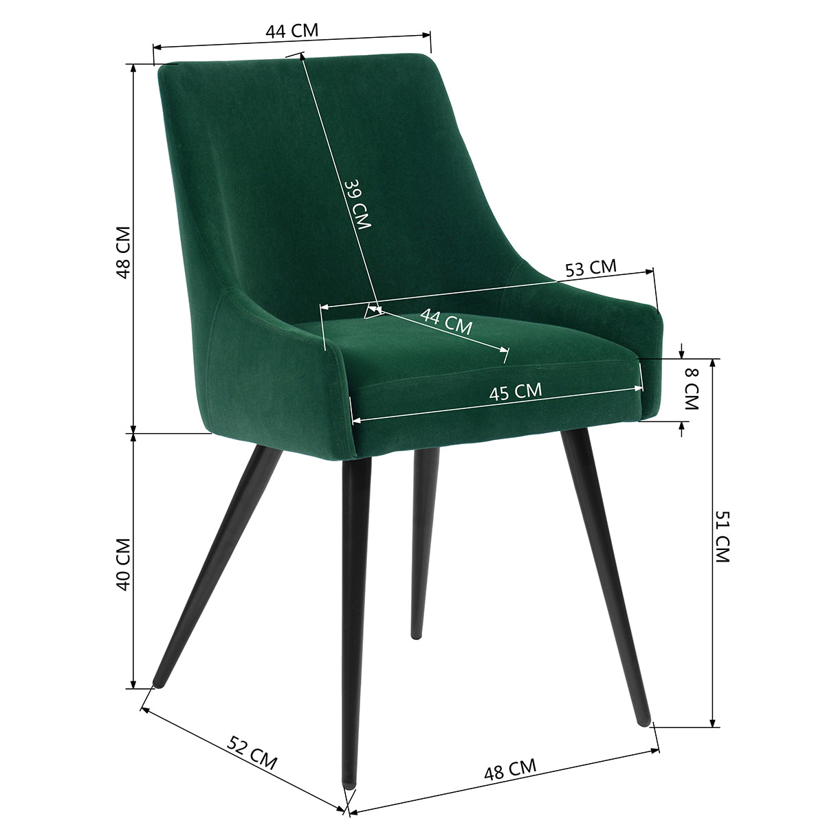 Dining Chairs Velvet Upholstered Metal Legs Jensen