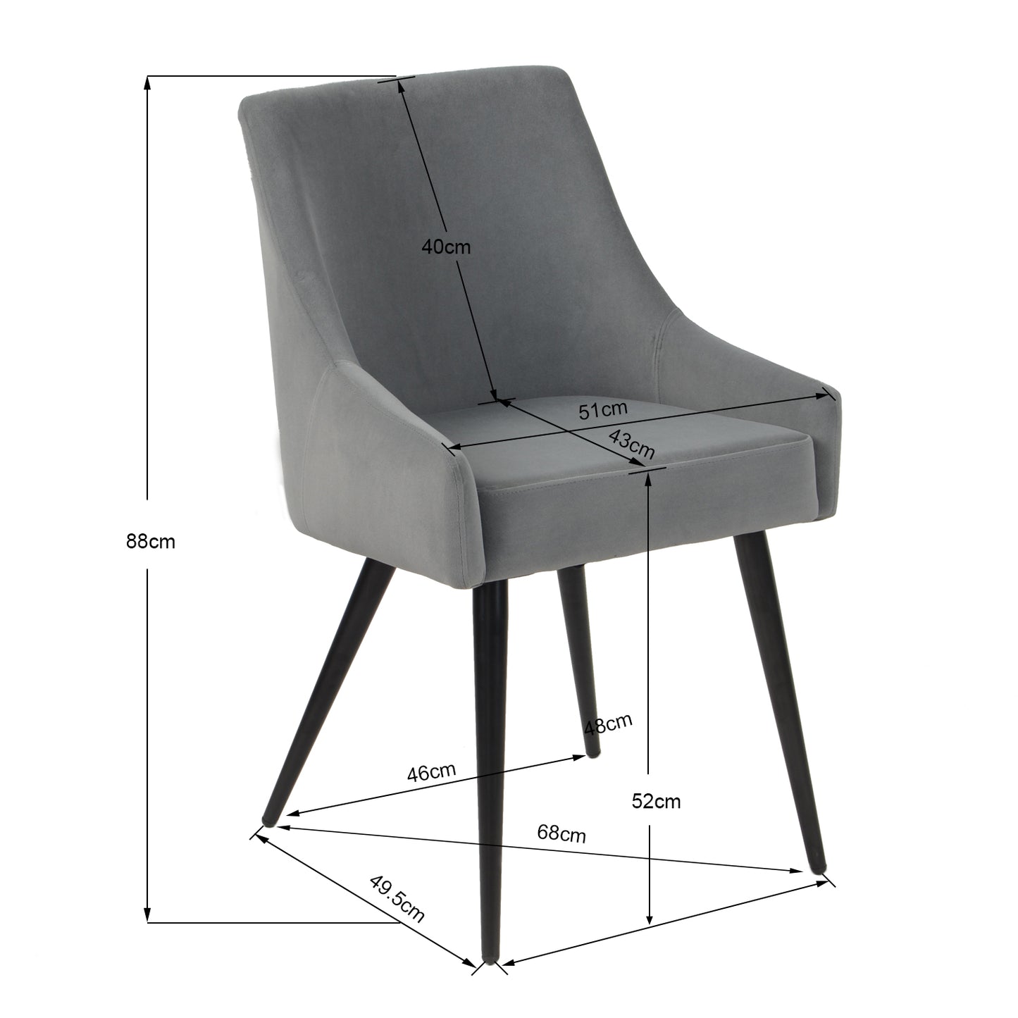 Dining Chairs Velvet Upholstered Metal Legs Jensen