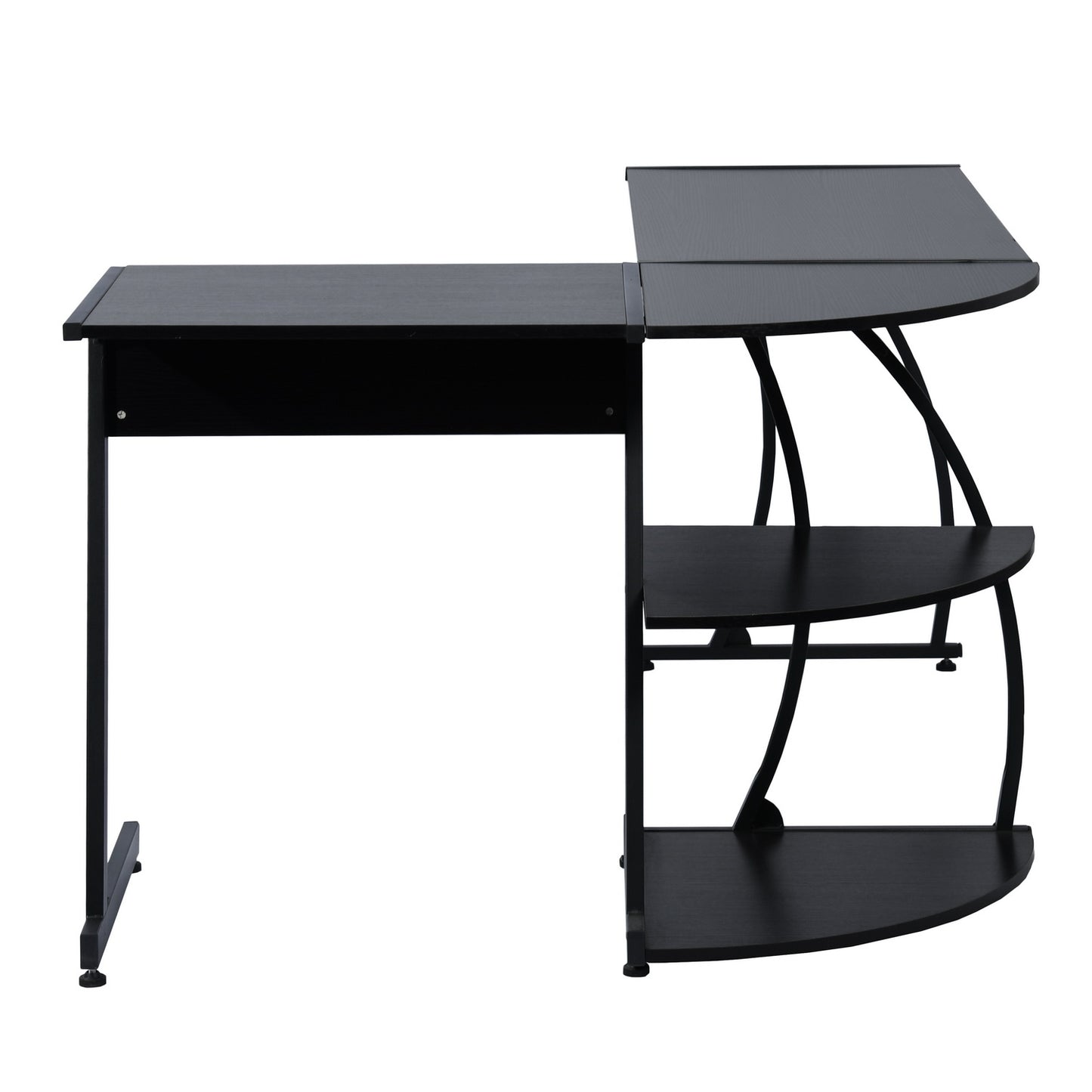 L-Shaped Computer Office Desk with 2 Shelves Kante