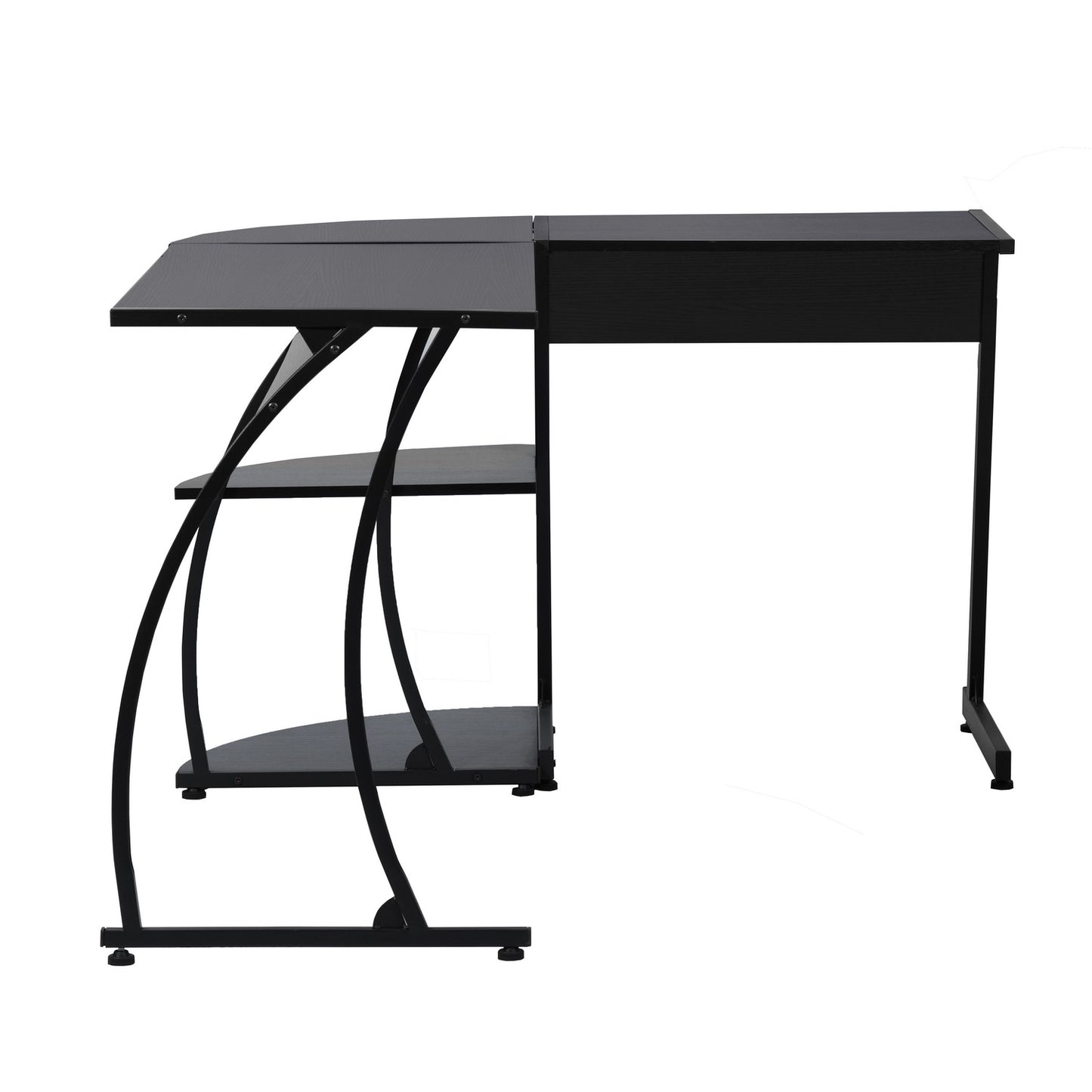 L-Shaped Computer Office Desk with 2 Shelves Kante