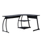 L-Shaped Computer Office Desk with 2 Shelves Kante