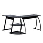 L-Shaped Computer Office Desk with 2 Shelves Kante