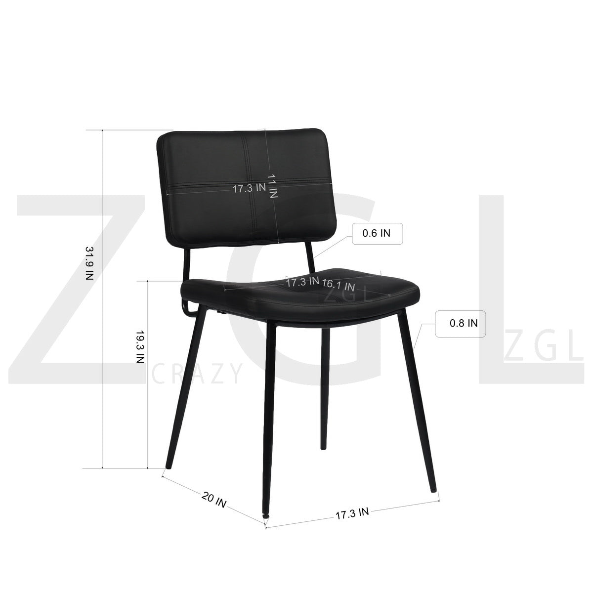 Dining Chairs Fabric Upholstered Metal Legs Karomi