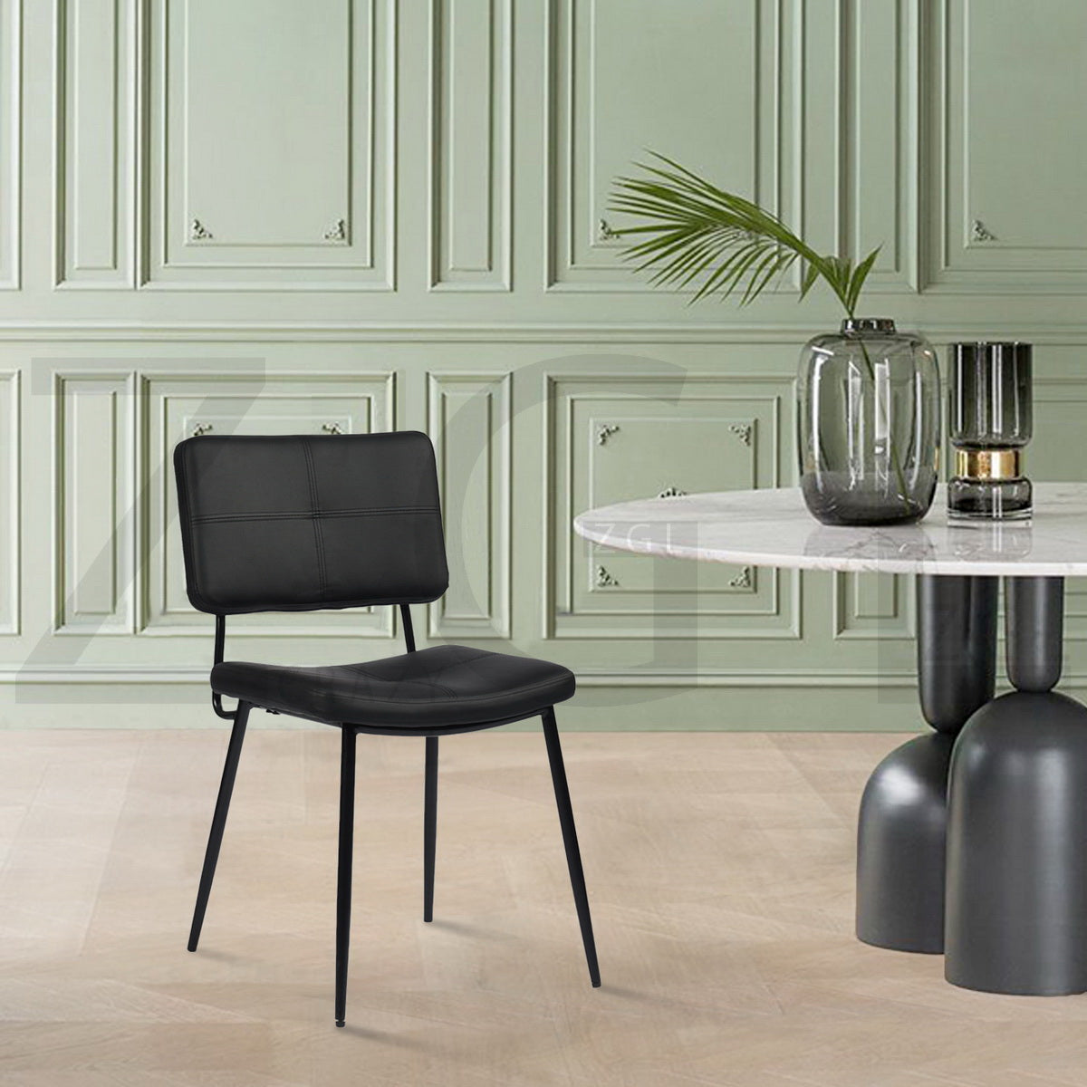Dining Chairs Fabric Upholstered Metal Legs Karomi