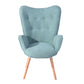 Fabric Accent Chair Modern Tufted Button Wingback Wooden Legs Kas