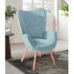 Fabric Accent Chair Modern Tufted Button Wingback Wooden Legs Kas