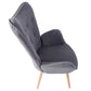 Fabric Accent Chair Modern Tufted Button Wingback Wooden Legs Kas