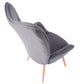 Fabric Accent Chair Modern Tufted Button Wingback Wooden Legs Kas