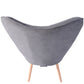 Fabric Accent Chair Modern Tufted Button Wingback Wooden Legs Kas