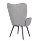Fabric Accent Chair Modern Tufted Button Wingback Wooden Legs Kas
