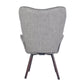Fabric Accent Chair Modern Tufted Button Wingback Wooden Legs Kas