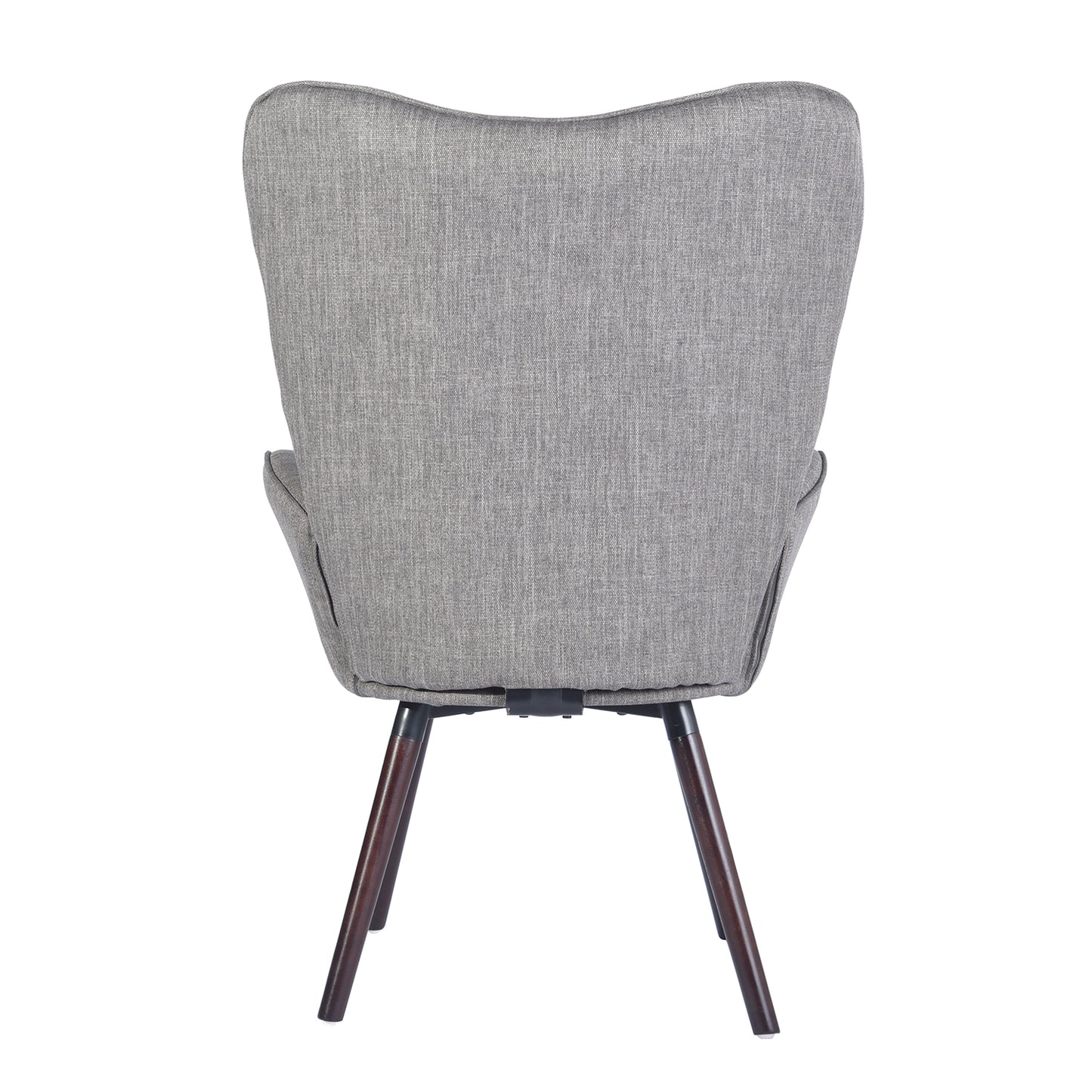 Fabric Accent Chair Modern Tufted Button Wingback Wooden Legs Kas