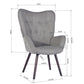 Fabric Accent Chair Modern Tufted Button Wingback Wooden Legs Kas