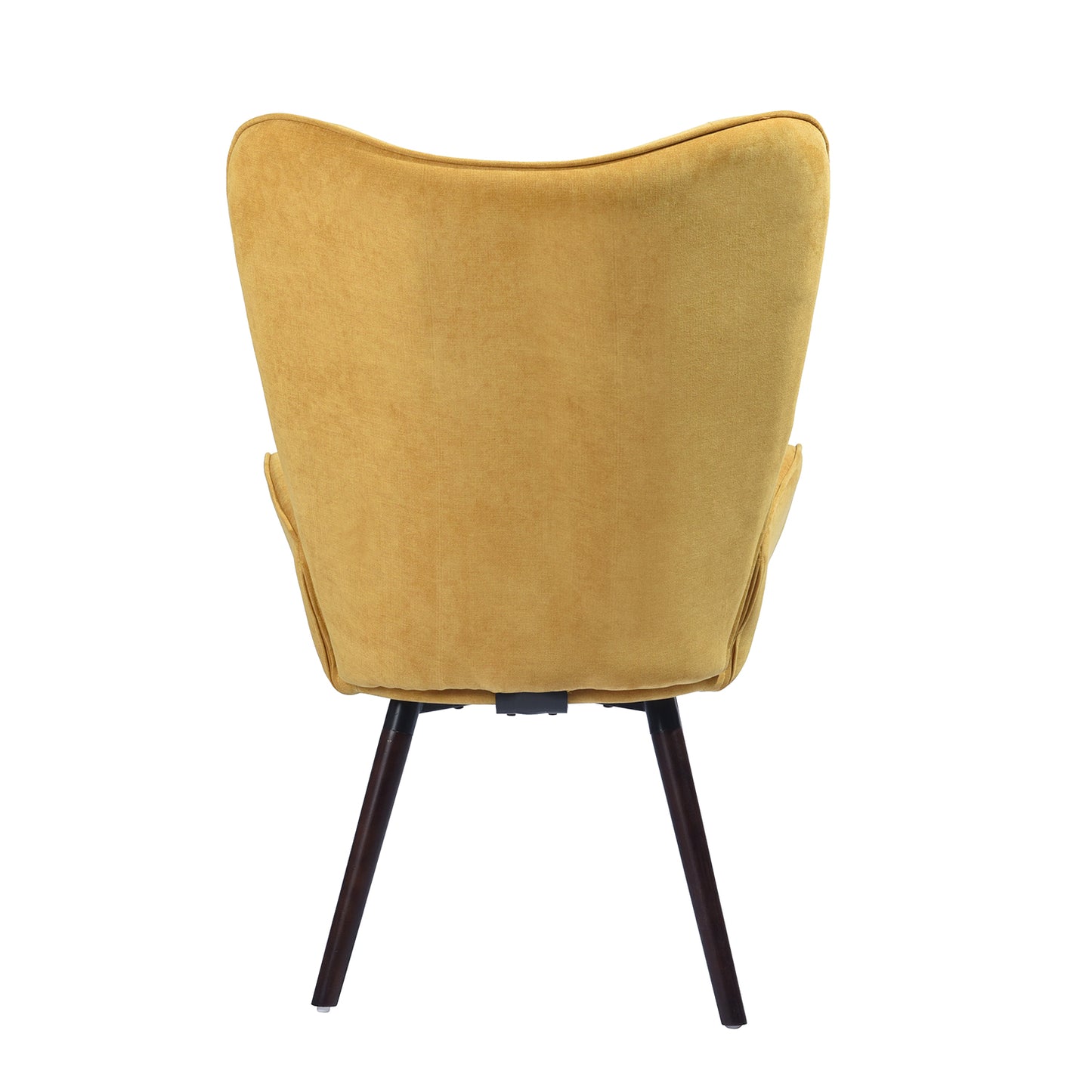 Velvet Accent Chair with Footrest Stool Tufted Button Wingback Wooden Legs Kas