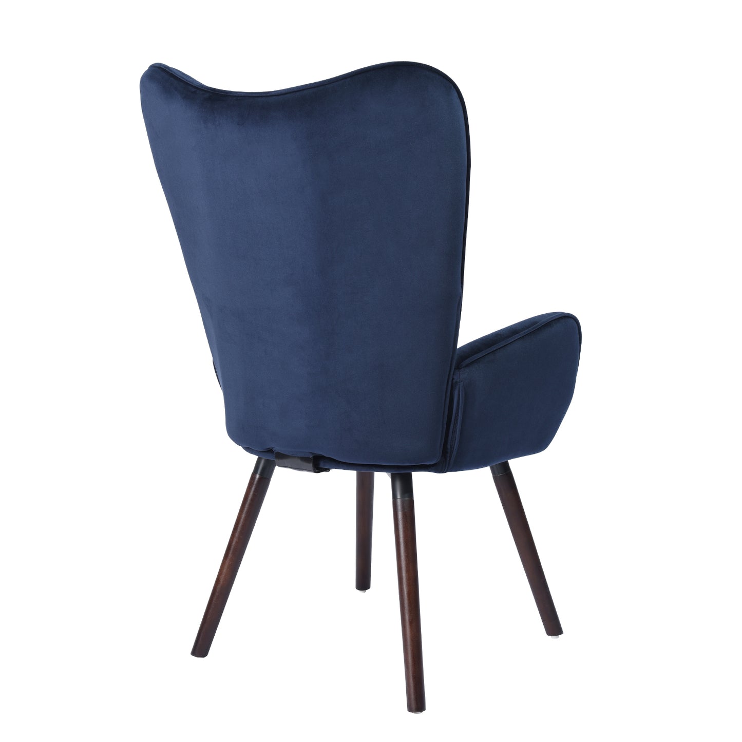 Velvet Accent Chair Modern Tufted Button Wingback Wooden Legs Kas