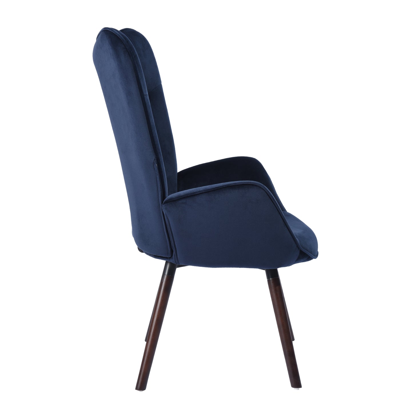 Velvet Accent Chair Modern Tufted Button Wingback Wooden Legs Kas
