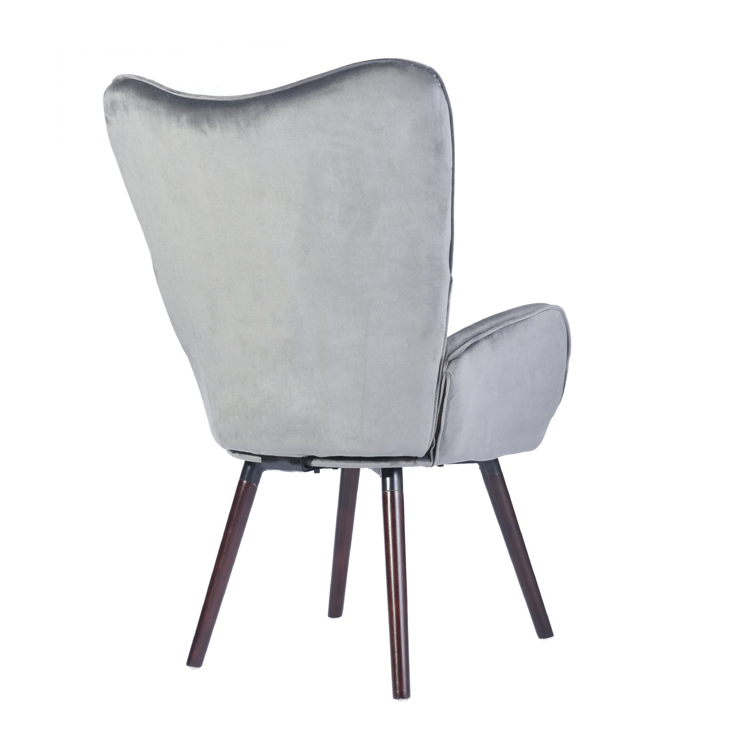 Velvet Accent Chair Modern Tufted Button Wingback Wooden Legs Kas