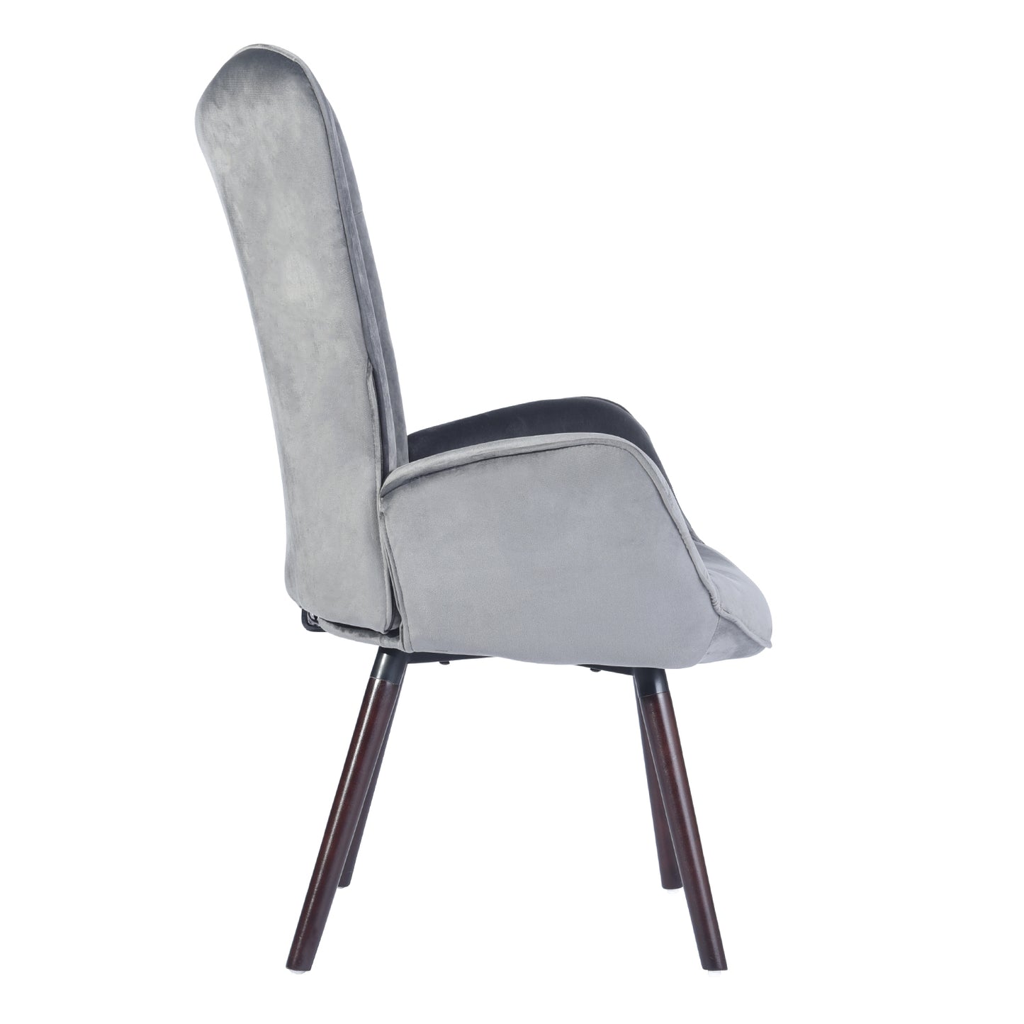 Velvet Accent Chair Modern Tufted Button Wingback Wooden Legs Kas