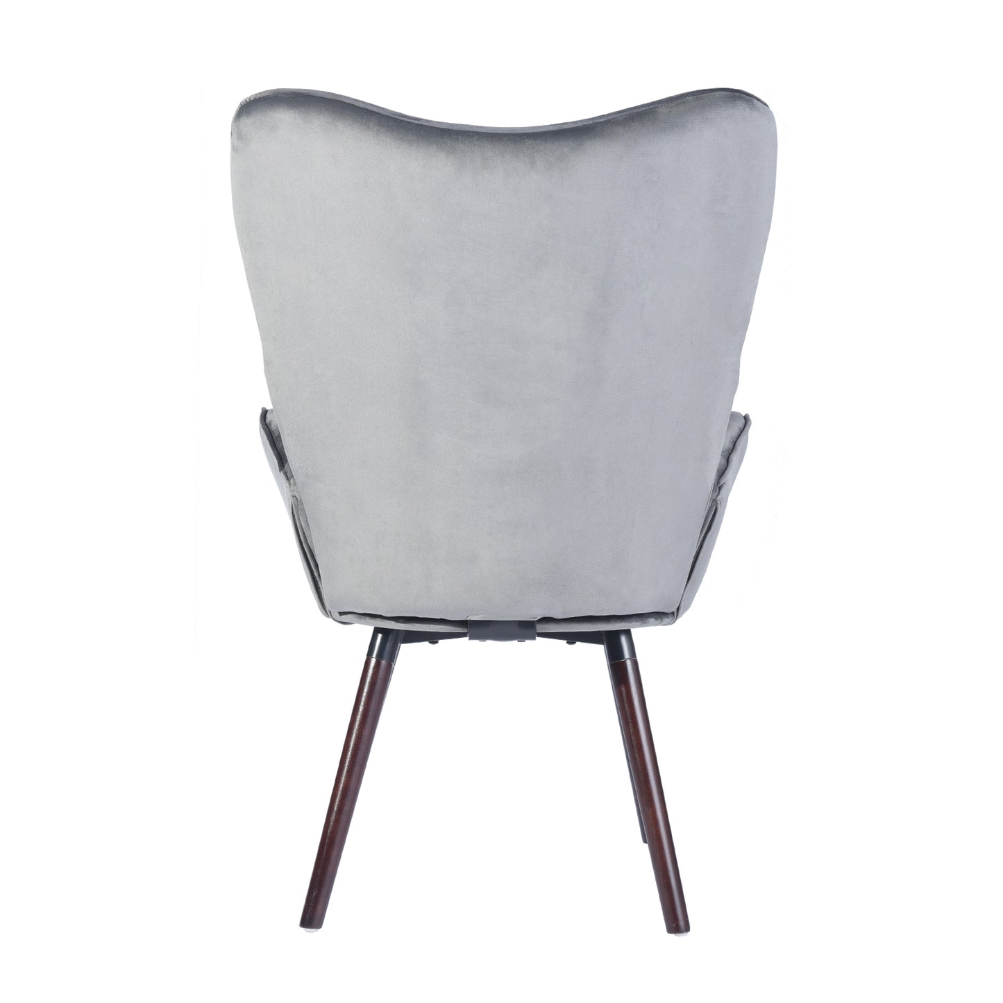 Velvet Accent Chair Modern Tufted Button Wingback Wooden Legs Kas