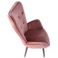 Velvet Accent Chair Modern Tufted Button Wingback Wooden Legs Kas