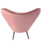Velvet Accent Chair Modern Tufted Button Wingback Wooden Legs Kas