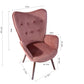 Velvet Accent Chair Modern Tufted Button Wingback Wooden Legs Kas