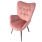 Velvet Accent Chair Modern Tufted Button Wingback Wooden Legs Kas