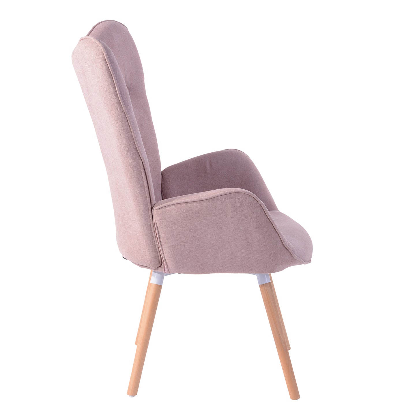 Fabric Accent Chair Modern Tufted Button Wingback Wooden Legs Kas