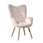 Velvet Accent Chair Modern Tufted Button Wingback Wooden Legs Kas