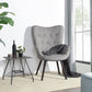 Fabric Accent Chair Modern Tufted Button Wingback Wooden Legs Kas