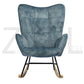 Rocking Accent Chair Fabric Velvet Wooden Legs Armrest Kelan