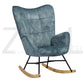 Rocking Accent Chair Fabric Velvet Wooden Legs Armrest Kelan