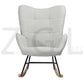 Rocking Accent Chair Fabric Velvet Wooden Legs Armrest Kelan