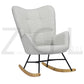 Rocking Accent Chair Fabric Velvet Wooden Legs Armrest Kelan