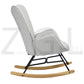 Rocking Accent Chair Fabric Velvet Wooden Legs Armrest Kelan