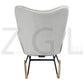Rocking Accent Chair Fabric Velvet Wooden Legs Armrest Kelan