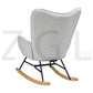 Rocking Accent Chair Fabric Velvet Wooden Legs Armrest Kelan