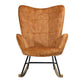 Rocking Accent Chair Fabric Velvet Wooden Legs Armrest Kelan