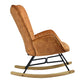 Rocking Accent Chair Fabric Velvet Wooden Legs Armrest Kelan