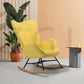 Rocking Accent Chair Fabric Velvet Wooden Legs Armrest Kelan