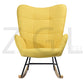 Rocking Accent Chair Fabric Velvet Wooden Legs Armrest Kelan