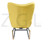 Rocking Accent Chair Fabric Velvet Wooden Legs Armrest Kelan