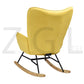 Rocking Accent Chair Fabric Velvet Wooden Legs Armrest Kelan